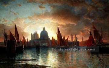 Santa Maria Della Salut Sunset paysage Luminisme William Stanley Haseltine Peinture à l'huile